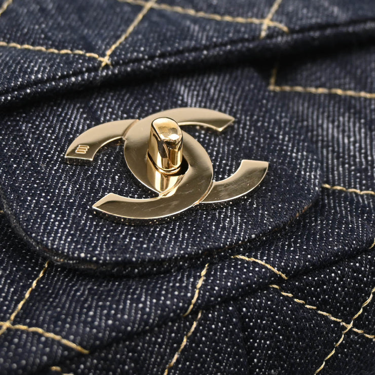 Chanel 2005-2006 Navy Denim Shoulder Bag