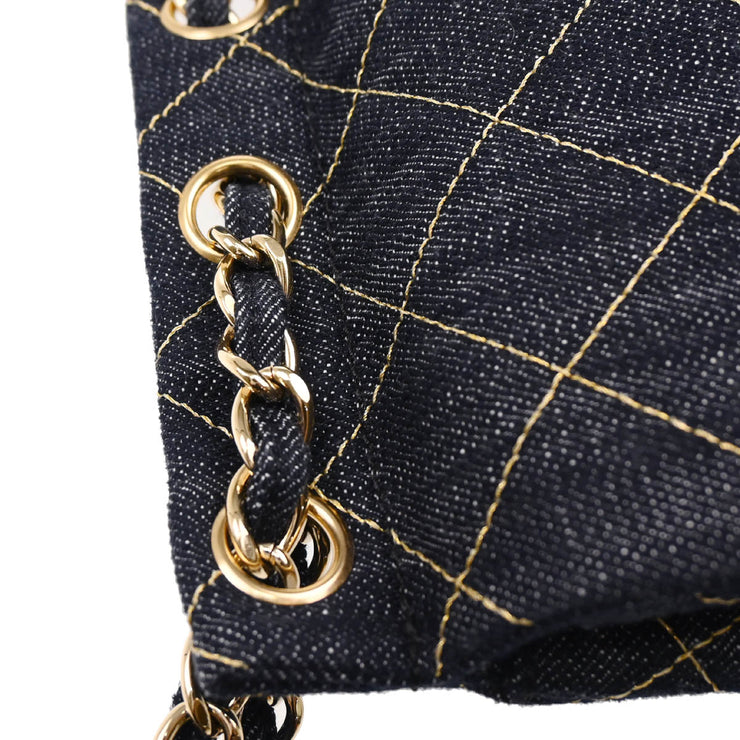Chanel 2005-2006 Navy Denim Shoulder Bag