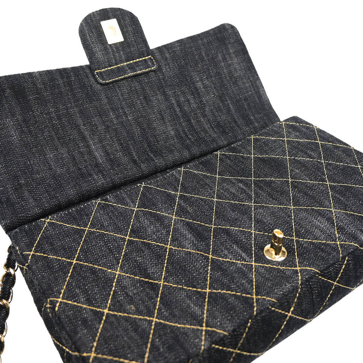 Chanel 2005-2006 Navy Denim Shoulder Bag