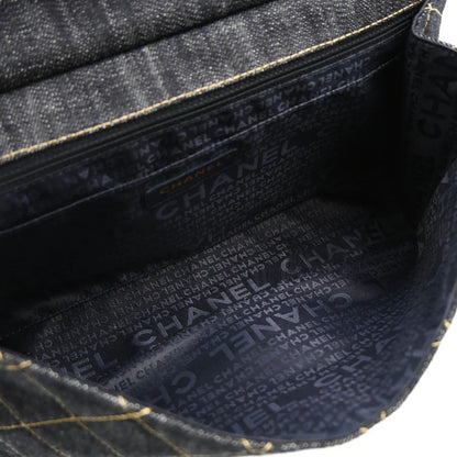 Chanel 2005-2006 Navy Denim Shoulder Bag