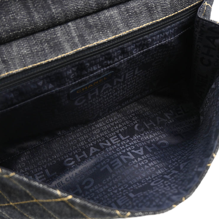 Chanel 2005-2006 Navy Denim Shoulder Bag
