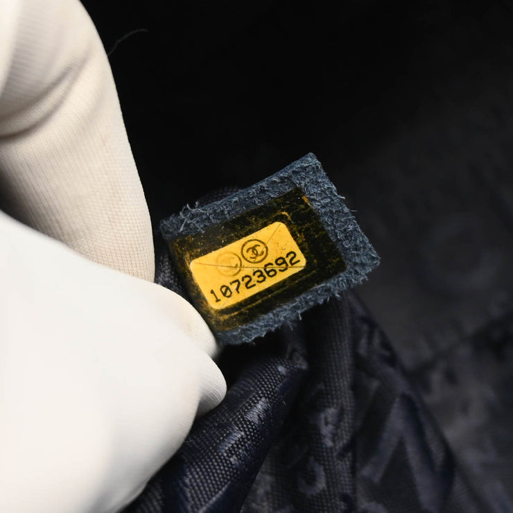 Chanel 2005-2006 Navy Denim Shoulder Bag