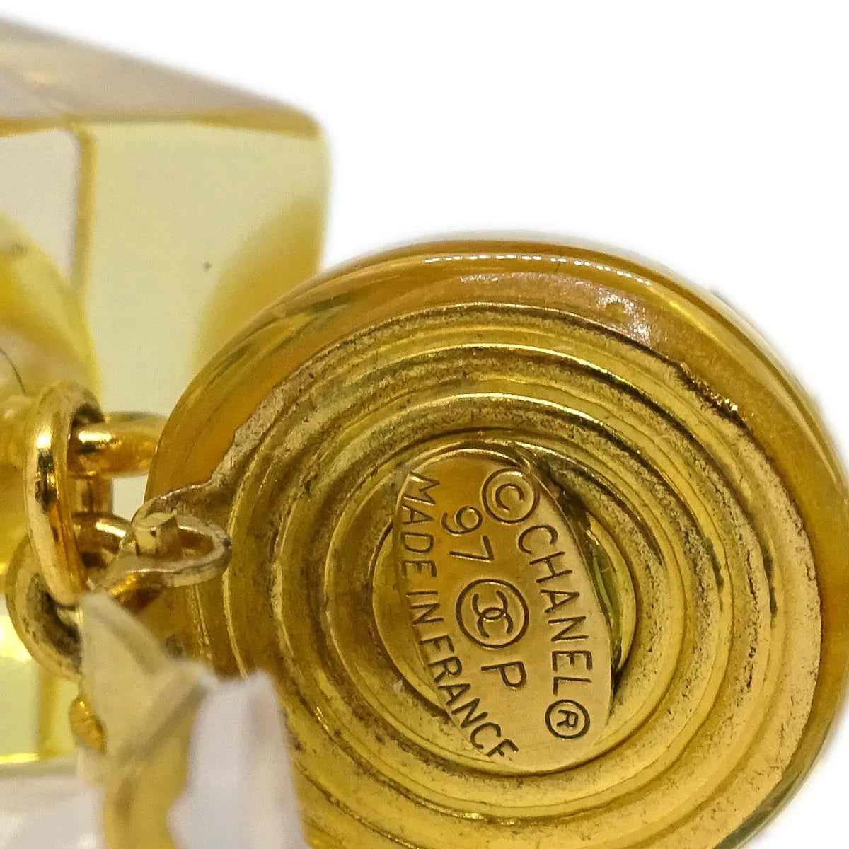 Chanel Dangle Earrings Clip-On Gold 97P