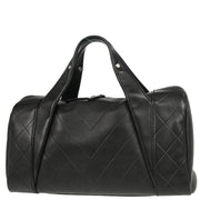 Chanel 2005-2006 Black Leather Chevron Duffle Handbag