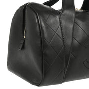 Chanel 2005-2006 Black Leather Chevron Duffle Handbag
