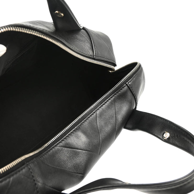 Chanel 2005-2006 Black Leather Chevron Duffle Handbag
