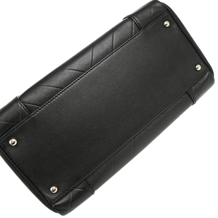 Chanel 2005-2006 Black Leather Chevron Duffle Handbag