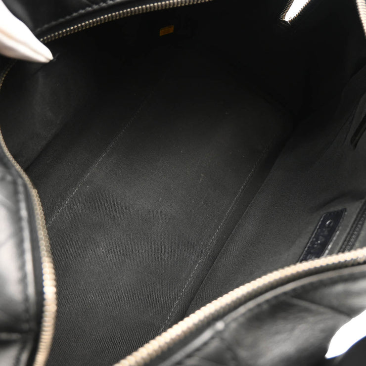 Chanel 2005-2006 Black Leather Chevron Duffle Handbag
