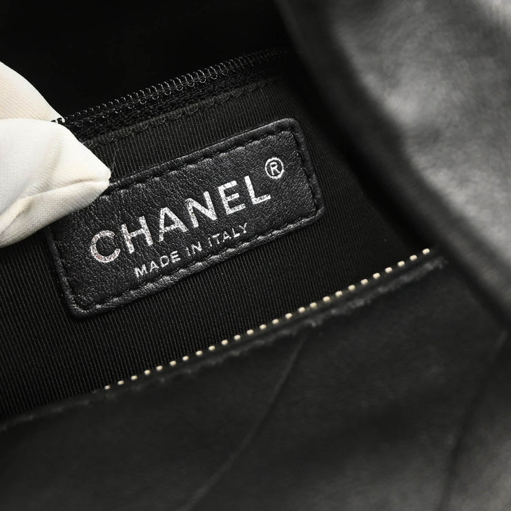 Chanel 2005-2006 Black Leather Chevron Duffle Handbag