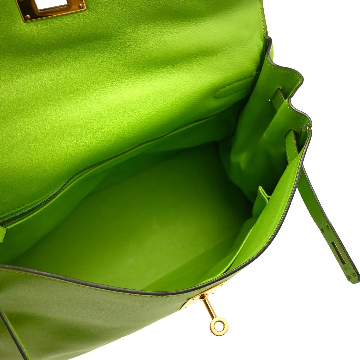 Hermes 1996 Apple Green Gulliver Kelly 32 Retourne 2way Shoulder Handbag