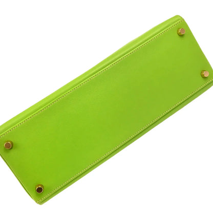Hermes 1996 Apple Green Gulliver Kelly 32 Retourne 2way Shoulder Handbag