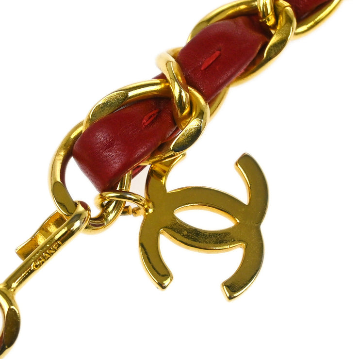 Chanel Red Lambskin Classic Flap Micro Bum Belt Bag