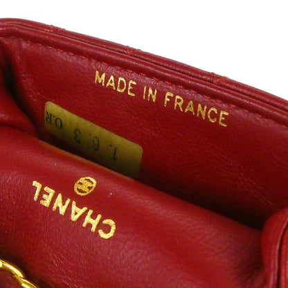 Chanel Red Lambskin Classic Flap Micro Bum Belt Bag