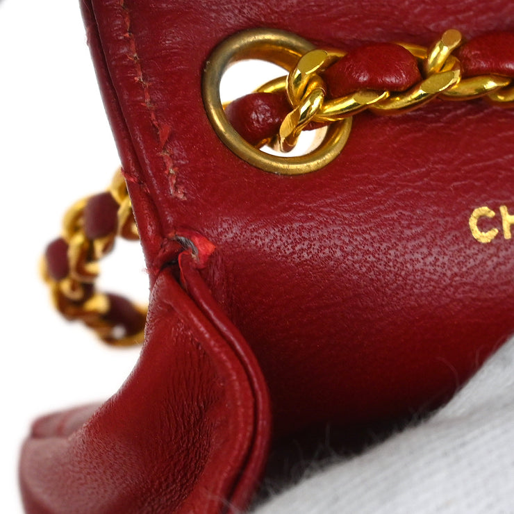 Chanel Red Lambskin Classic Flap Micro Bum Belt Bag
