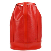 Louis Vuitton 1995 Red Epi Randonnee PM Bucket Shoulder Bag M52357