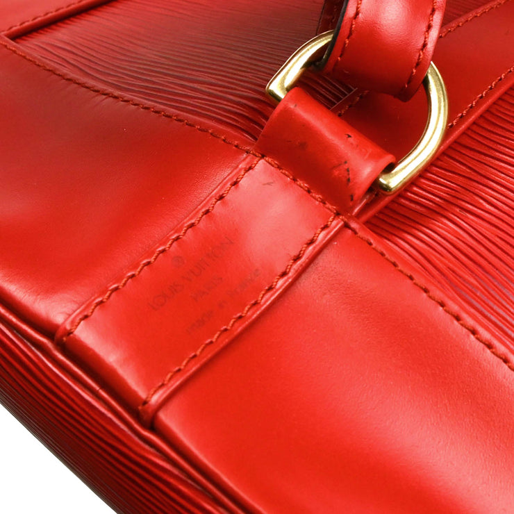 Louis Vuitton 1995 Red Epi Randonnee PM Bucket Shoulder Bag M52357
