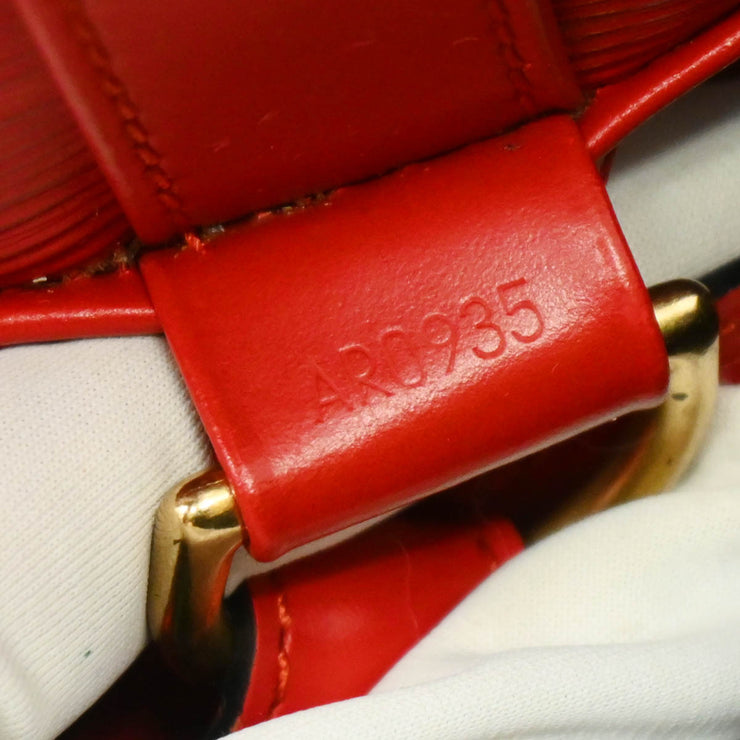 Louis Vuitton 1995 Red Epi Randonnee PM Bucket Shoulder Bag M52357