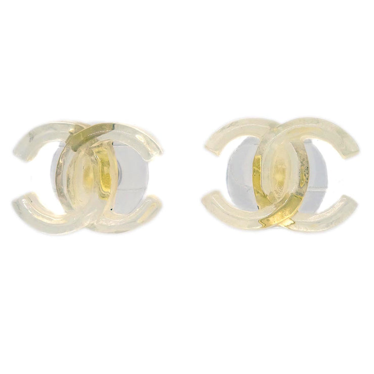Chanel CC Clear Piercing Earrings 02P