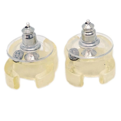 Chanel CC Clear Piercing Earrings 02P