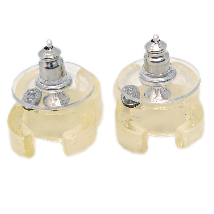 Chanel CC Clear Piercing Earrings 02P