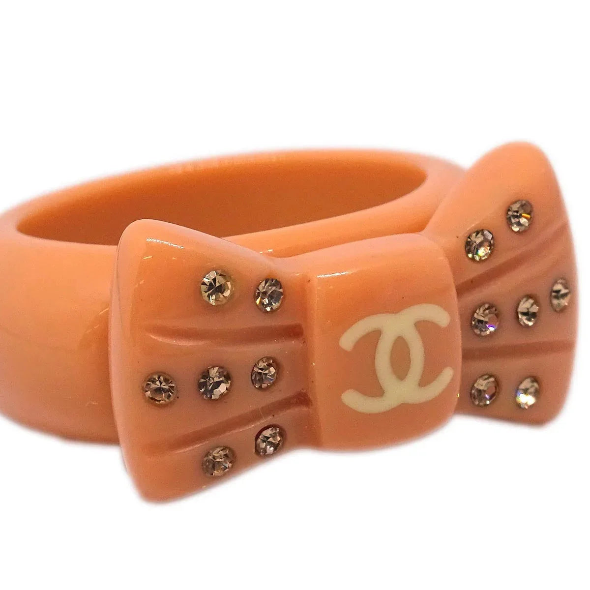Chanel Ring Pink Acrylic Rhinestone #53 #13 02P