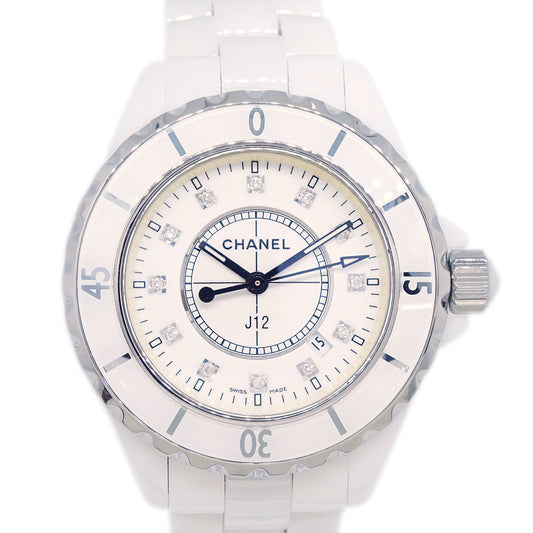 Chanel Ref.H1628 J12 33mm Quartz Watch Ceramic SS Diamond