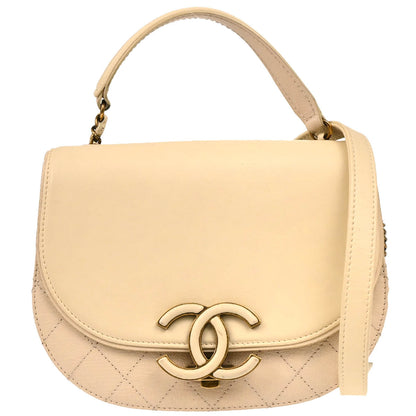 Chanel 2017 Beige Calfskin Coco Curve 2way Handbag