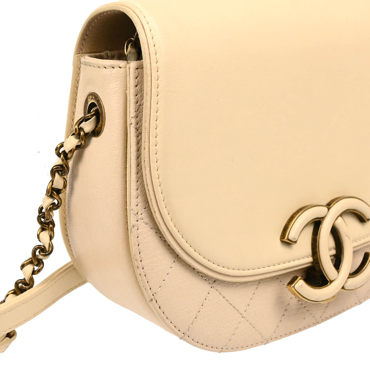 Chanel 2017 Beige Calfskin Coco Curve 2way Handbag