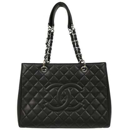 Chanel 2013-2014 Black Caviar Grand Shopping Tote GST Handbag
