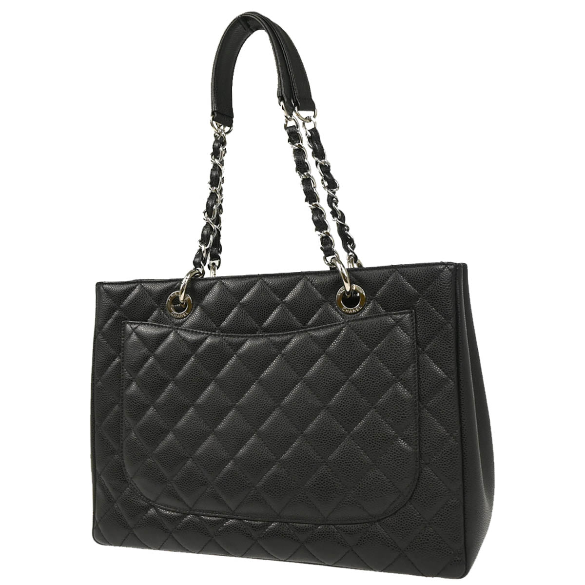 Chanel 2013-2014 Black Caviar Grand Shopping Tote GST Handbag