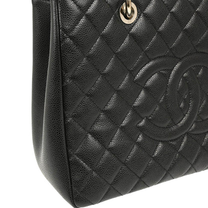 Chanel 2013-2014 Black Caviar Grand Shopping Tote GST Handbag