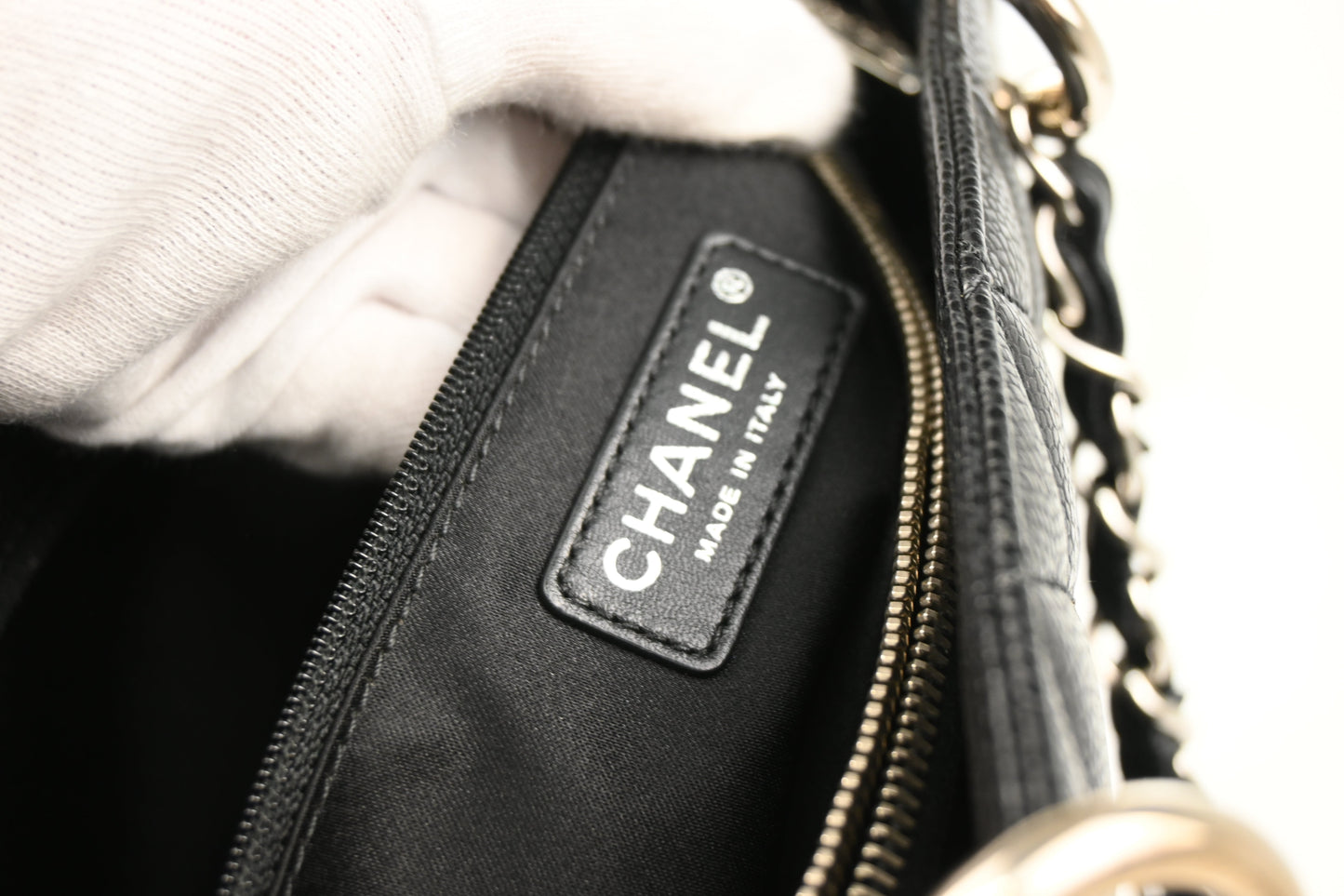 Chanel 2013-2014 Black Caviar Grand Shopping Tote GST Handbag
