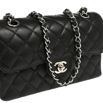 Chanel 2019 Black Caviar Small Classic Double Flap Shoulder Bag