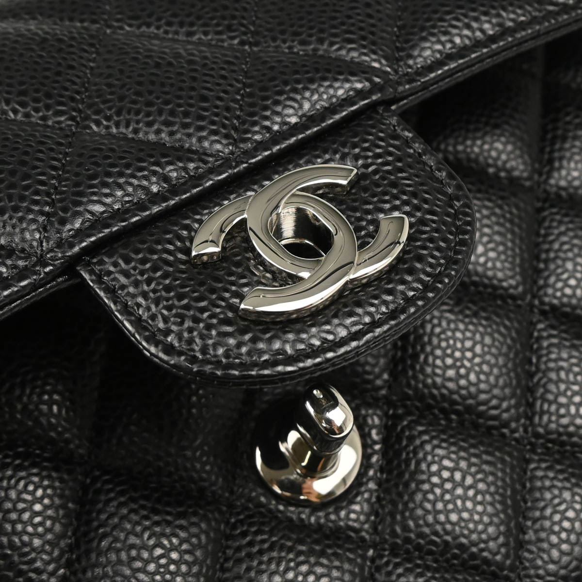 Chanel 2019 Black Caviar Small Classic Double Flap Shoulder Bag