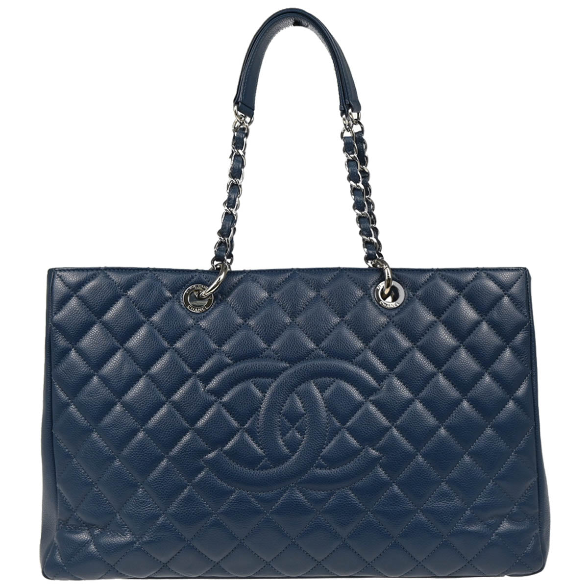 Chanel 2012-2013 Blue Caviar Grand Shopping Tote GST XL Handbag