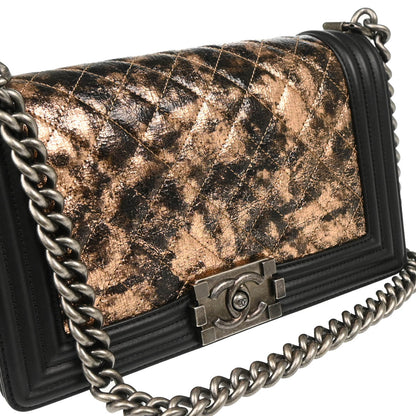 Boy Chanel 2018-2019 Black Bronze Lambskin Medium Shoulder Bag
