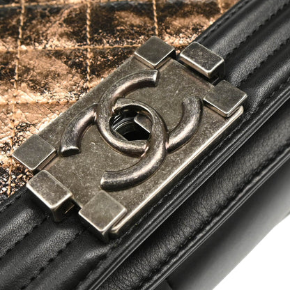 Boy Chanel 2018-2019 Black Bronze Lambskin Medium Shoulder Bag