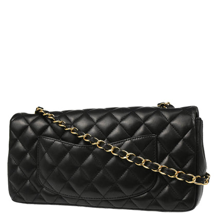 Chanel 2010-2011 Black Lambskin East West Shoulder Bag