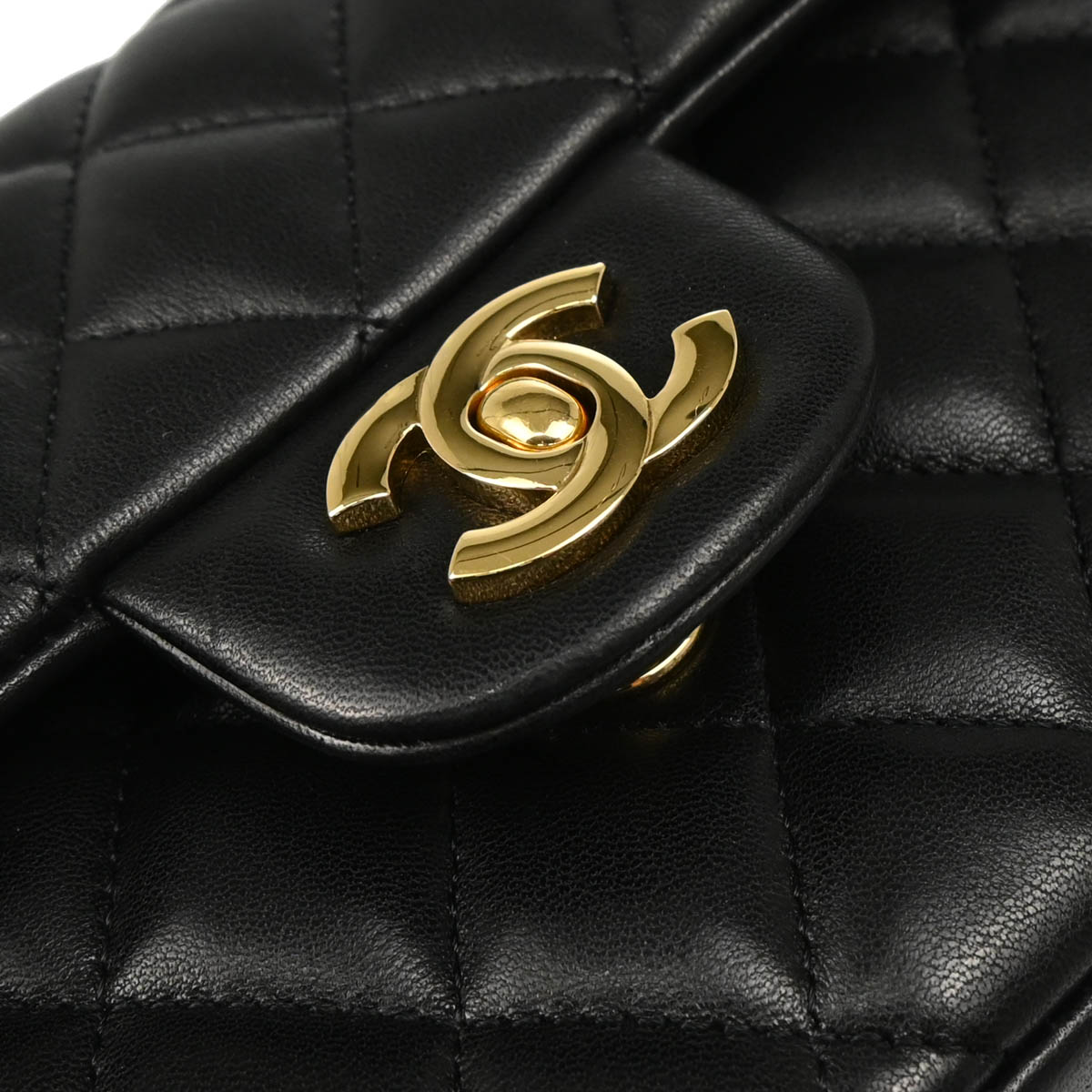 Chanel 2010-2011 Black Lambskin East West Shoulder Bag