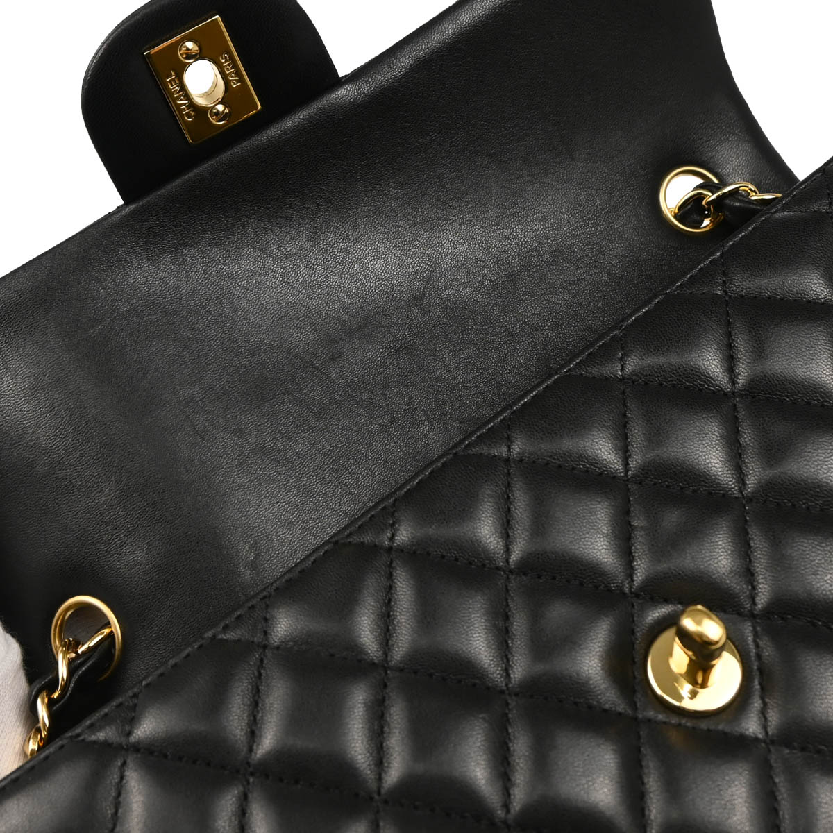 Chanel 2010-2011 Black Lambskin East West Shoulder Bag