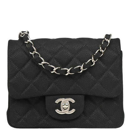 Chanel 2012-2013 Black Caviar Mini Classic Square Flap Bag 17