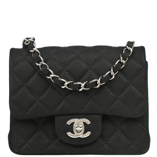 Chanel 2012-2013 Black Caviar Mini Classic Square Flap Bag 17