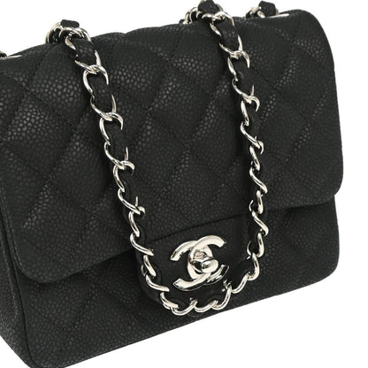 Chanel 2012-2013 Black Caviar Mini Classic Square Flap Bag 17