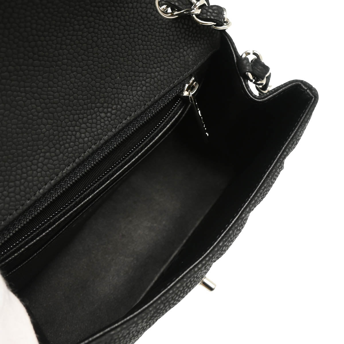 Chanel 2012-2013 Black Caviar Mini Classic Square Flap Bag 17