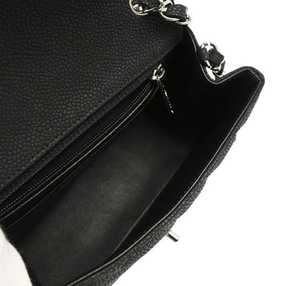 Chanel 2012-2013 Black Caviar Mini Classic Square Flap Bag 17