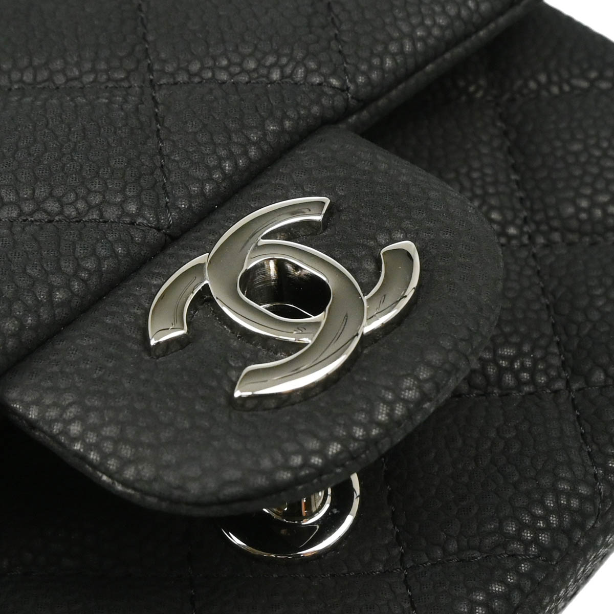 Chanel 2012-2013 Black Caviar Mini Classic Square Flap Bag 17