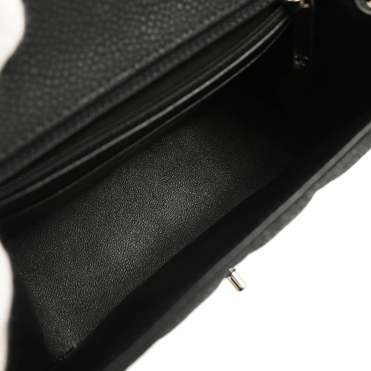 Chanel 2012-2013 Black Caviar Mini Classic Square Flap Bag 17