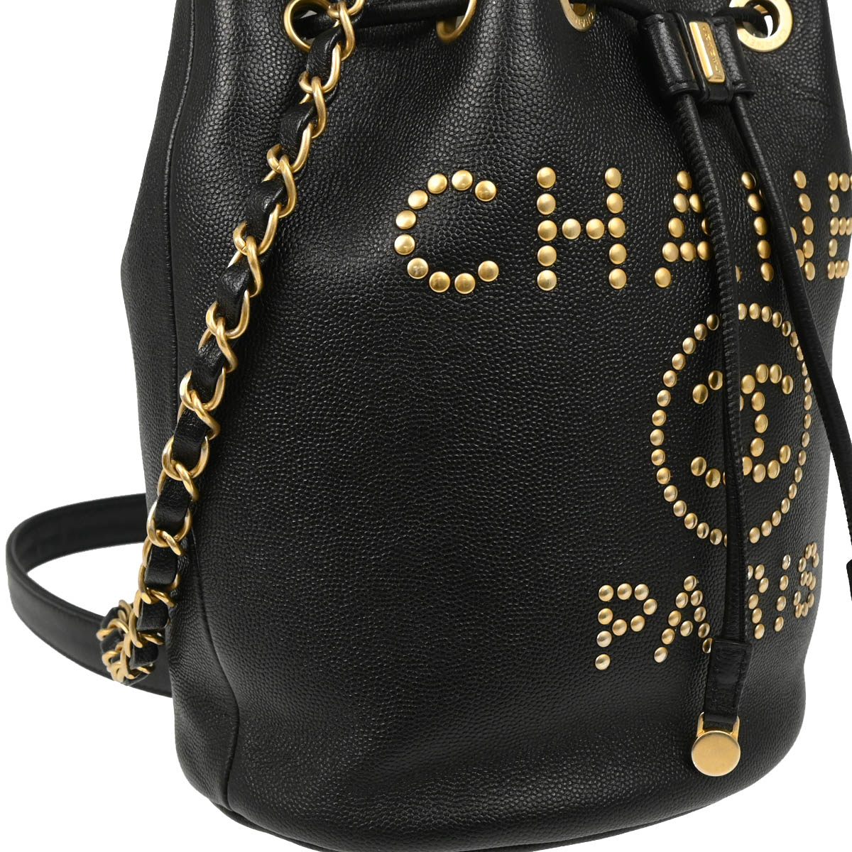 Chanel 2019 Black Caviar Deauville Bucket Bag