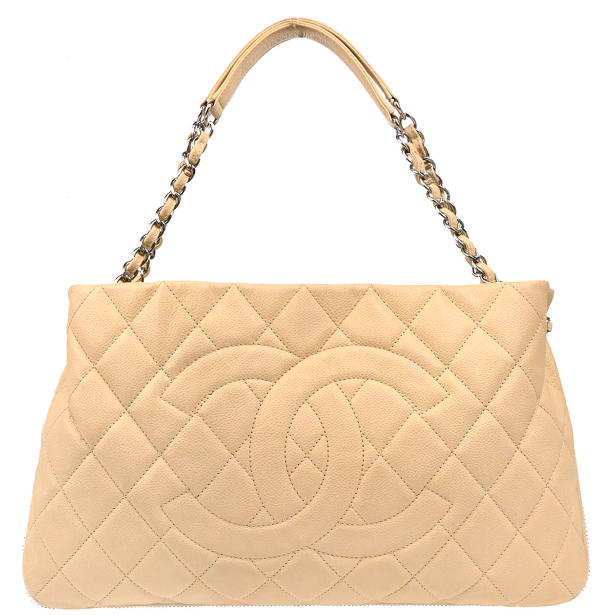 Chanel 2011 Beige Caviar Timeless Tote Handbag