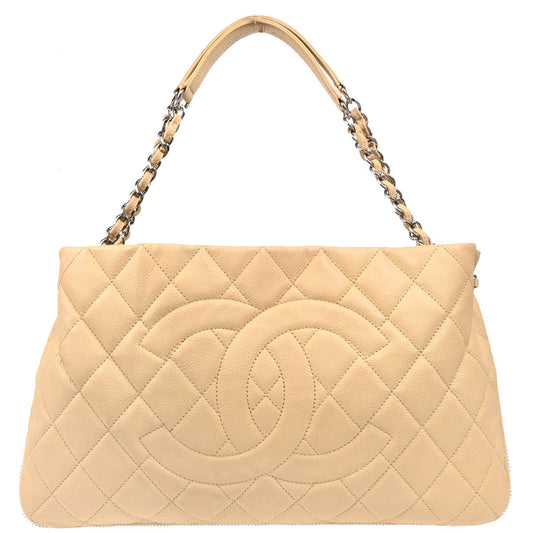 Chanel 2011 Beige Caviar Timeless Tote Handbag